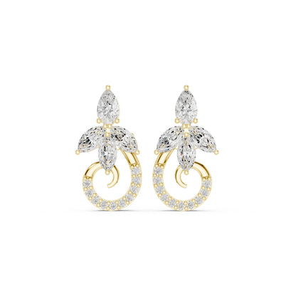 Mixed Shape Lab Grown Diamond Climber Earrings