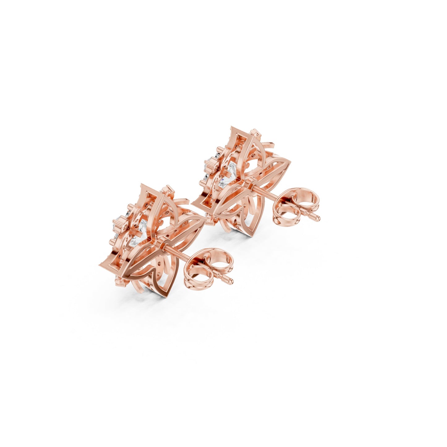 Mixed Shape Lab Grown Diamond Stud Earrings