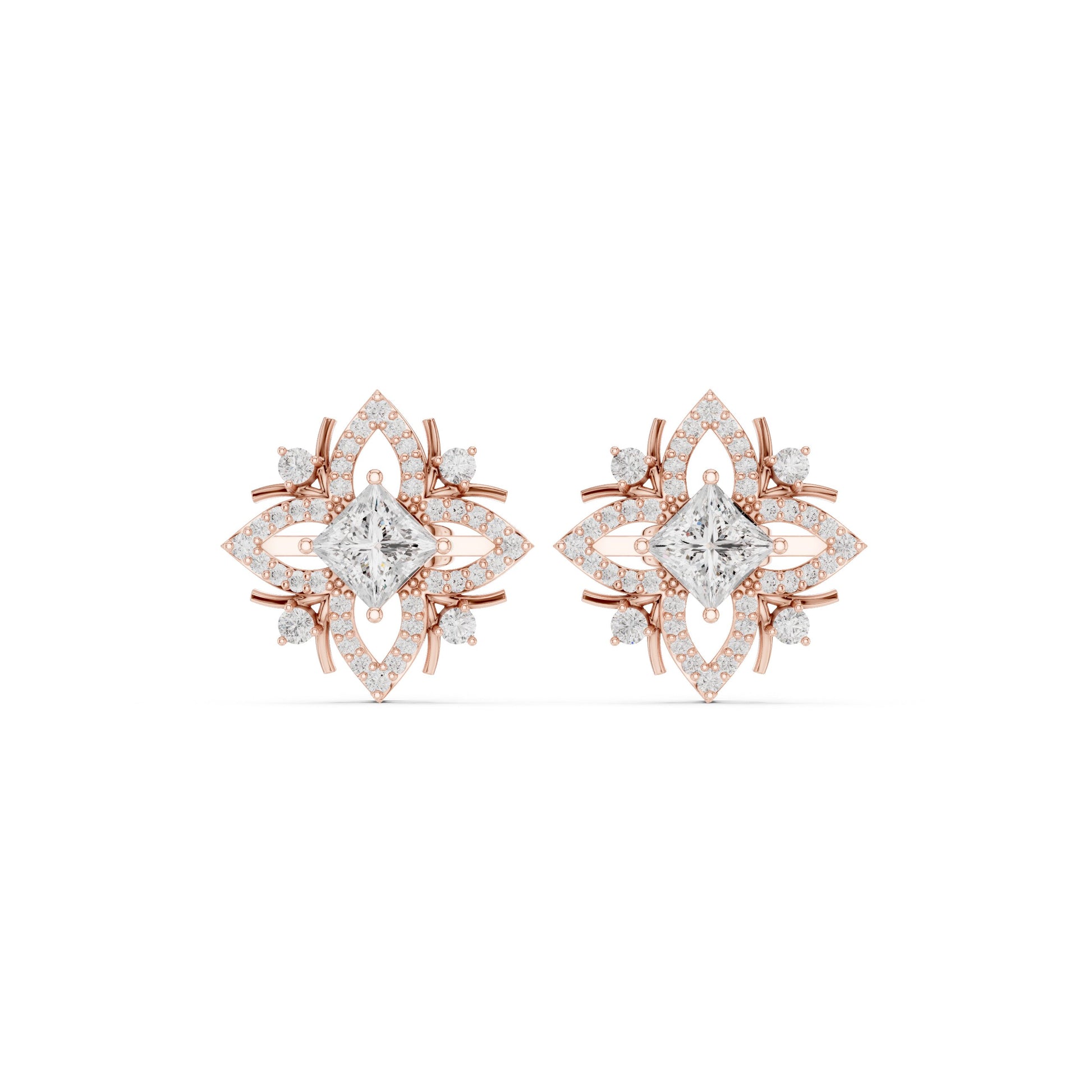 Mixed Shape Lab Grown Diamond Stud Earrings