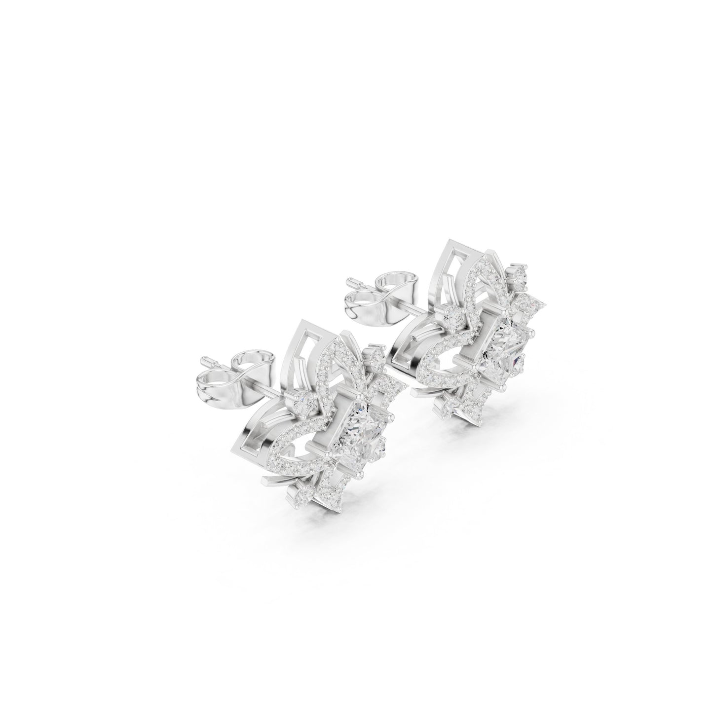 Mixed Shape Lab Grown Diamond Stud Earrings