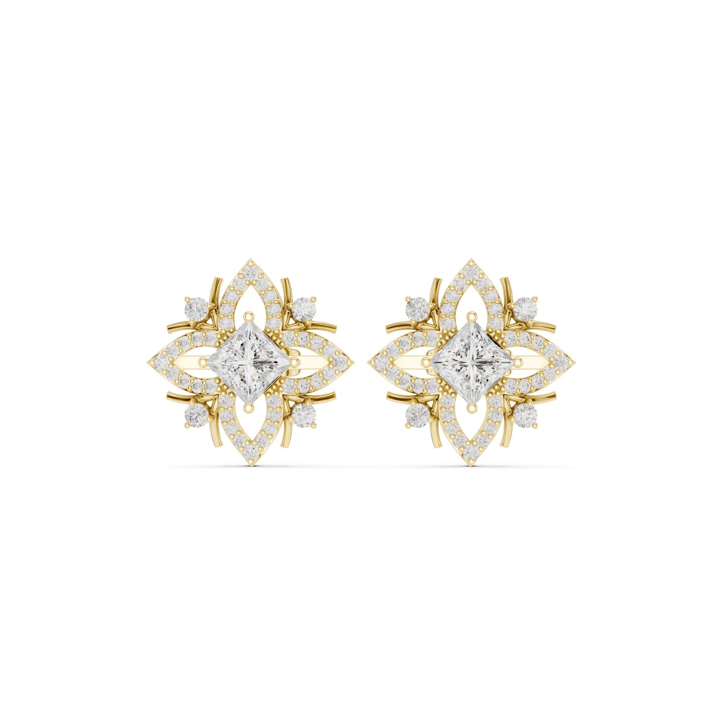 Mixed Shape Lab Grown Diamond Stud Earrings