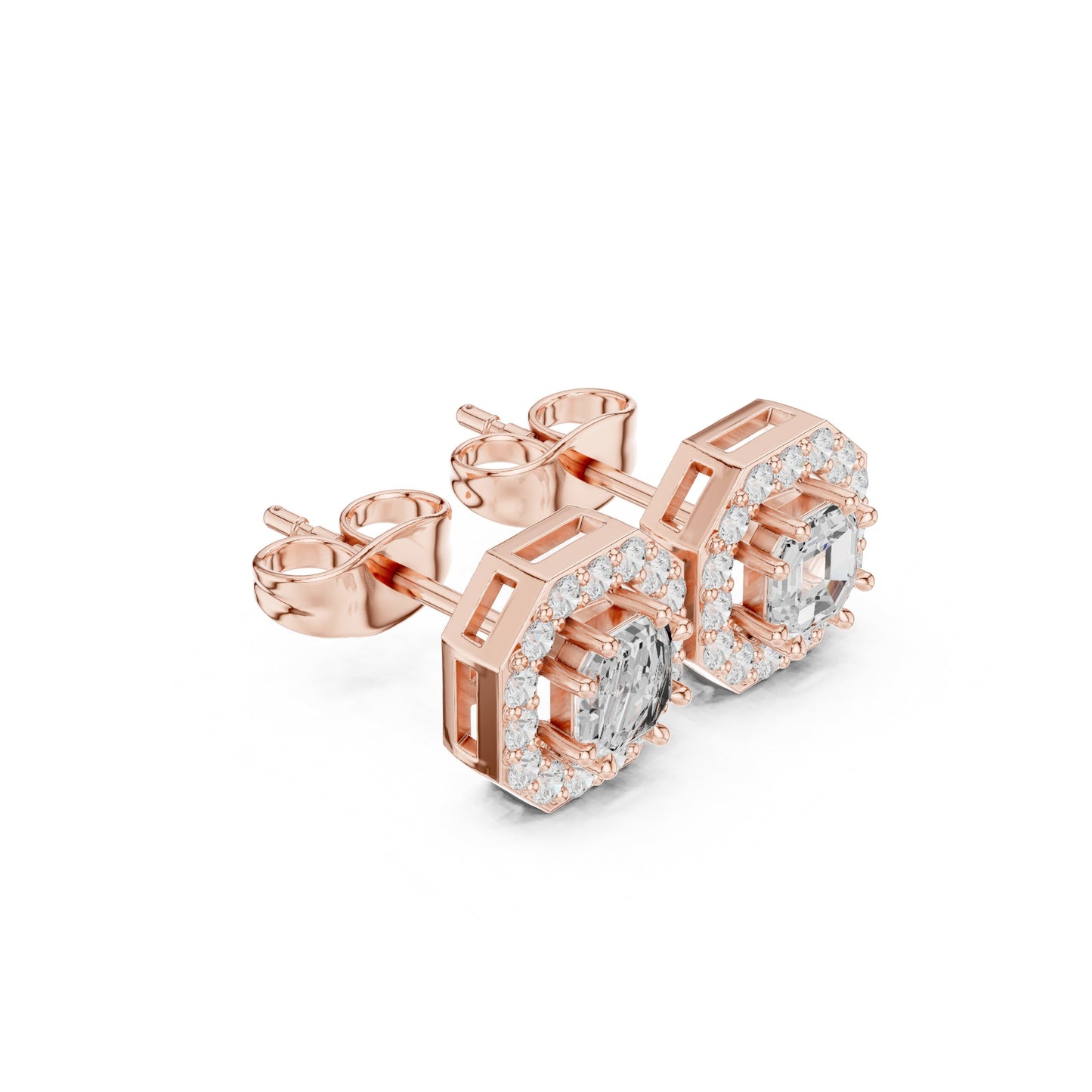 Round Stud Lab Grown Diamond Earrings