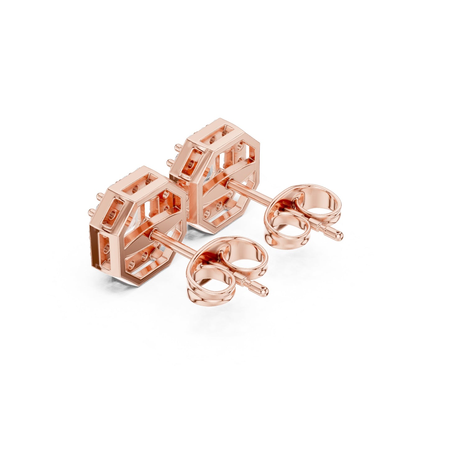 Round Stud Lab Grown Diamond Earrings