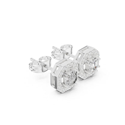 Round Stud Lab Grown Diamond Earrings