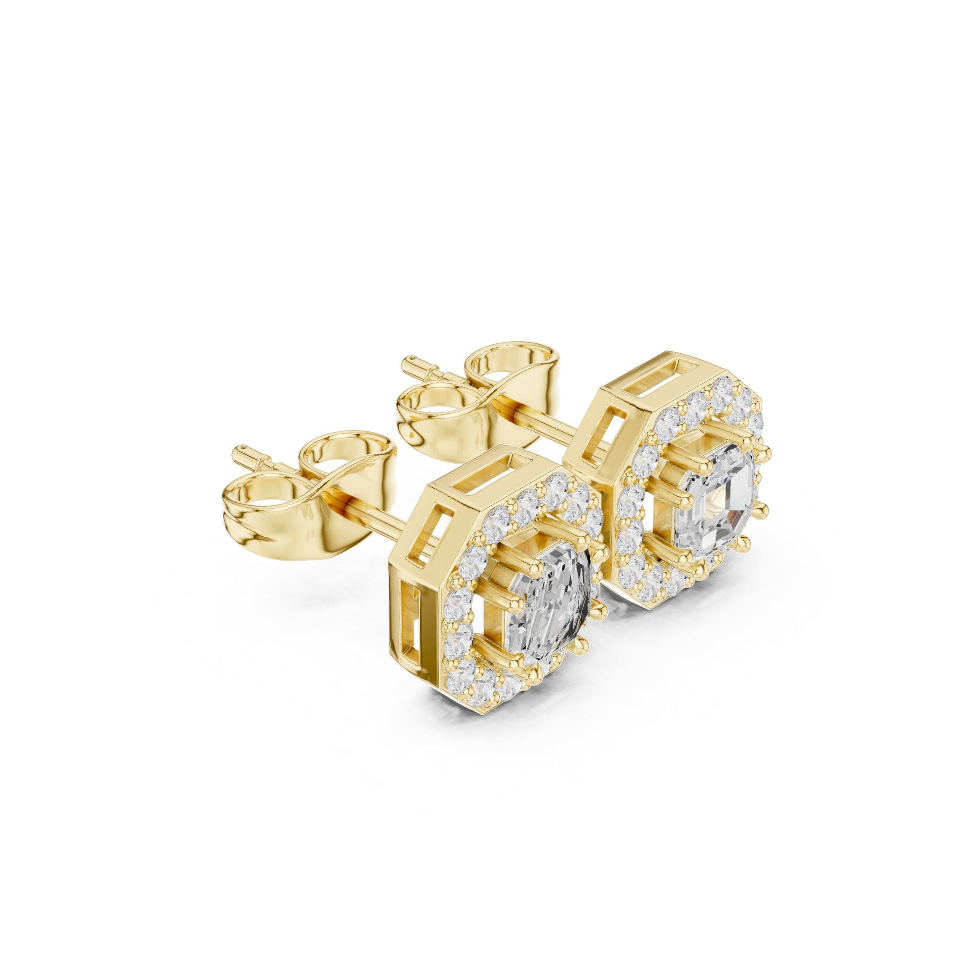 Round Stud Lab Grown Diamond Earrings