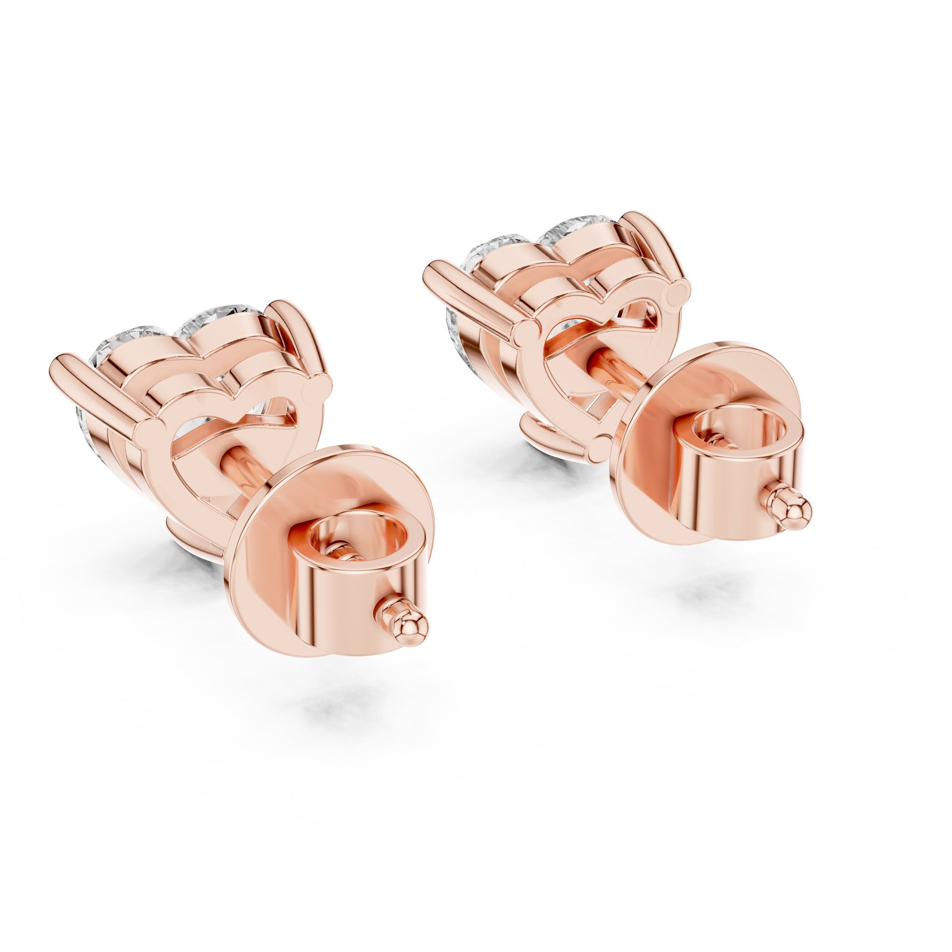 Round Stud Lab Grown Diamond Earrings
