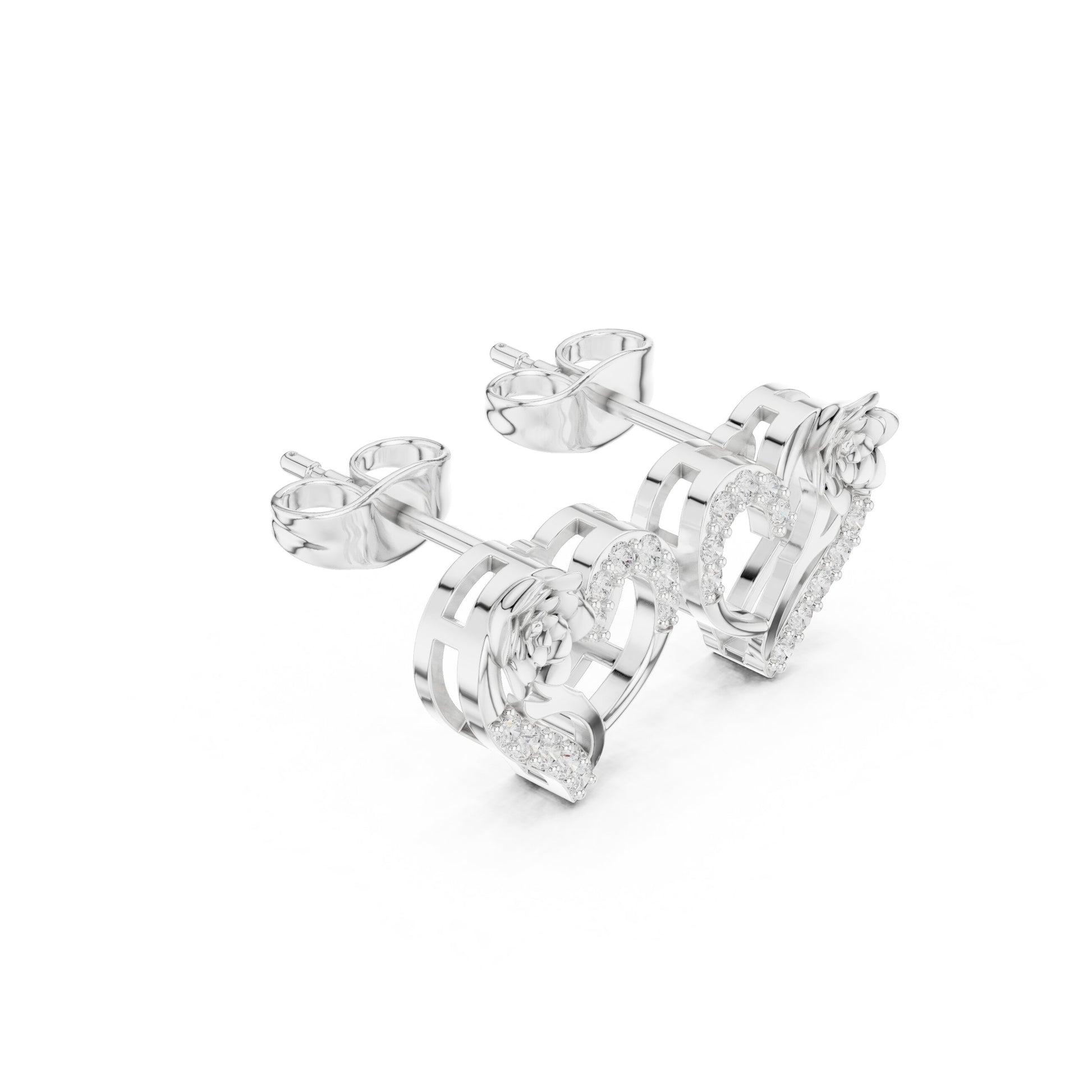 Round Stud Lab Grown Diamond Earrings