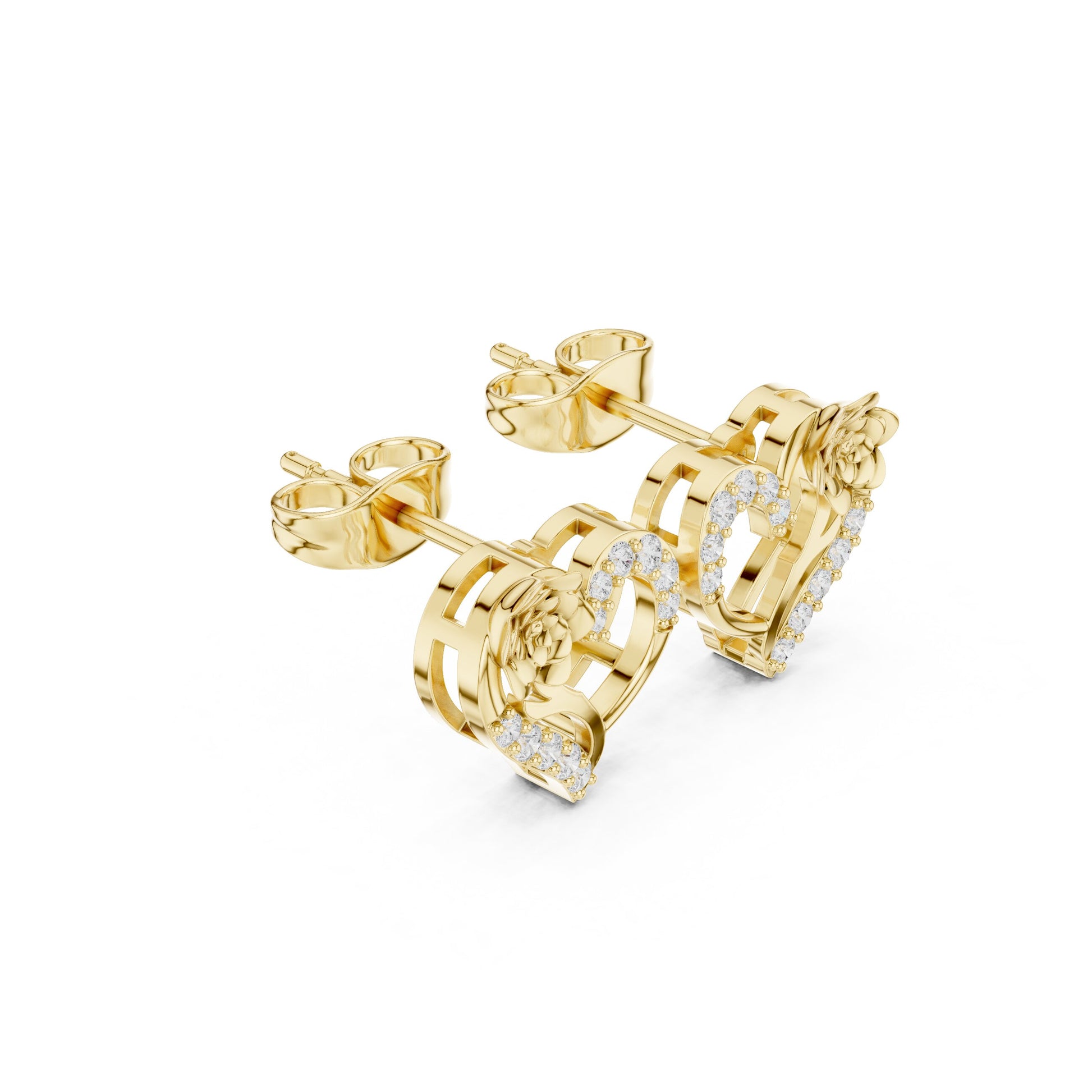 Round Stud Lab Grown Diamond Earrings