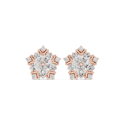 Mixed Shape Lab Grown Diamond Cluster Earrings