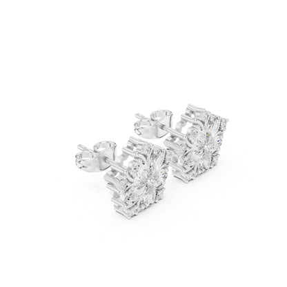 Mixed Shape Lab Grown Diamond Cluster Earrings