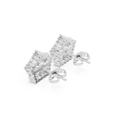 Mixed Shape Lab Grown Diamond Cluster Earrings