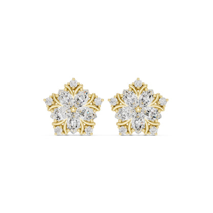 Mixed Shape Lab Grown Diamond Cluster Earrings