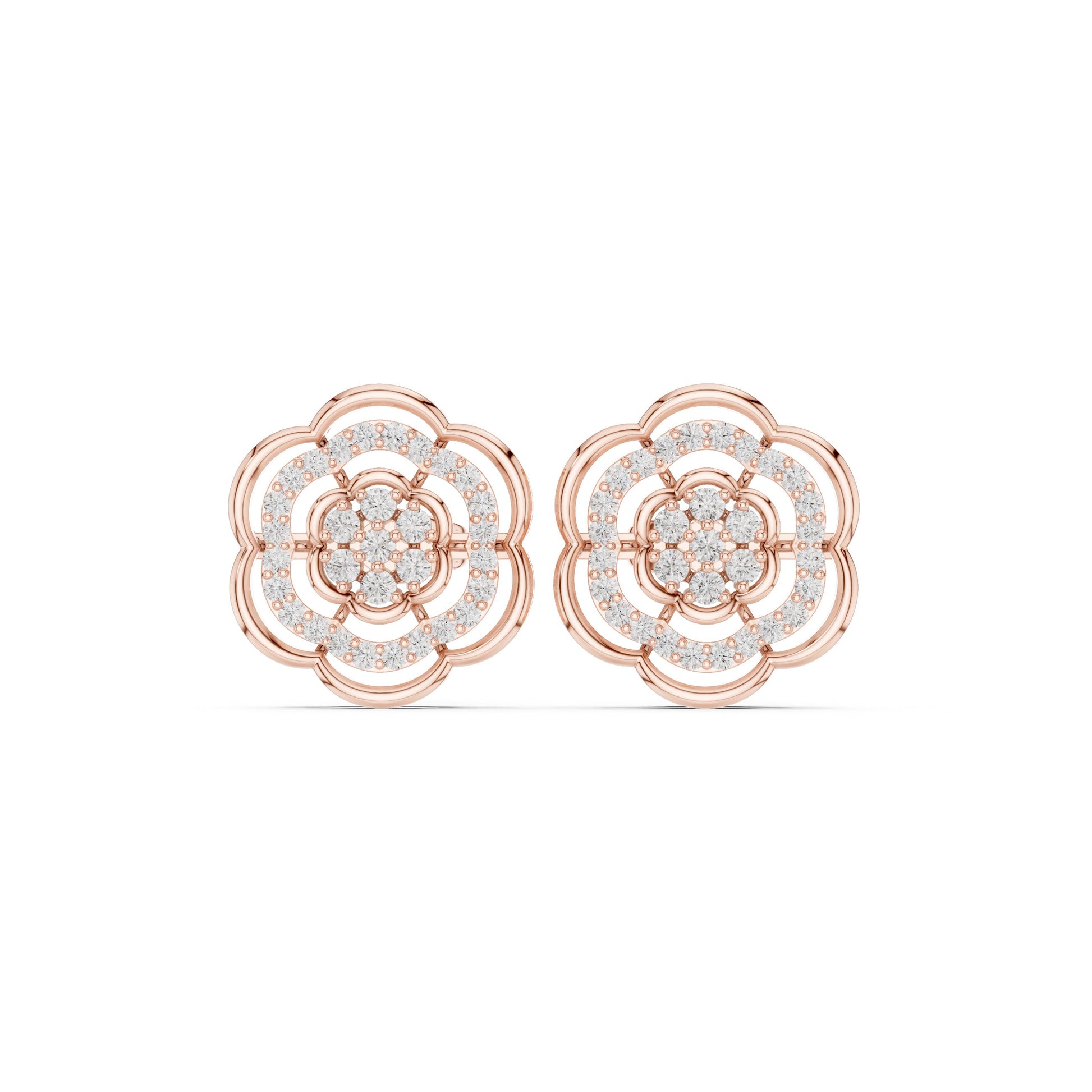Round Stud Lab Grown Diamond Earrings