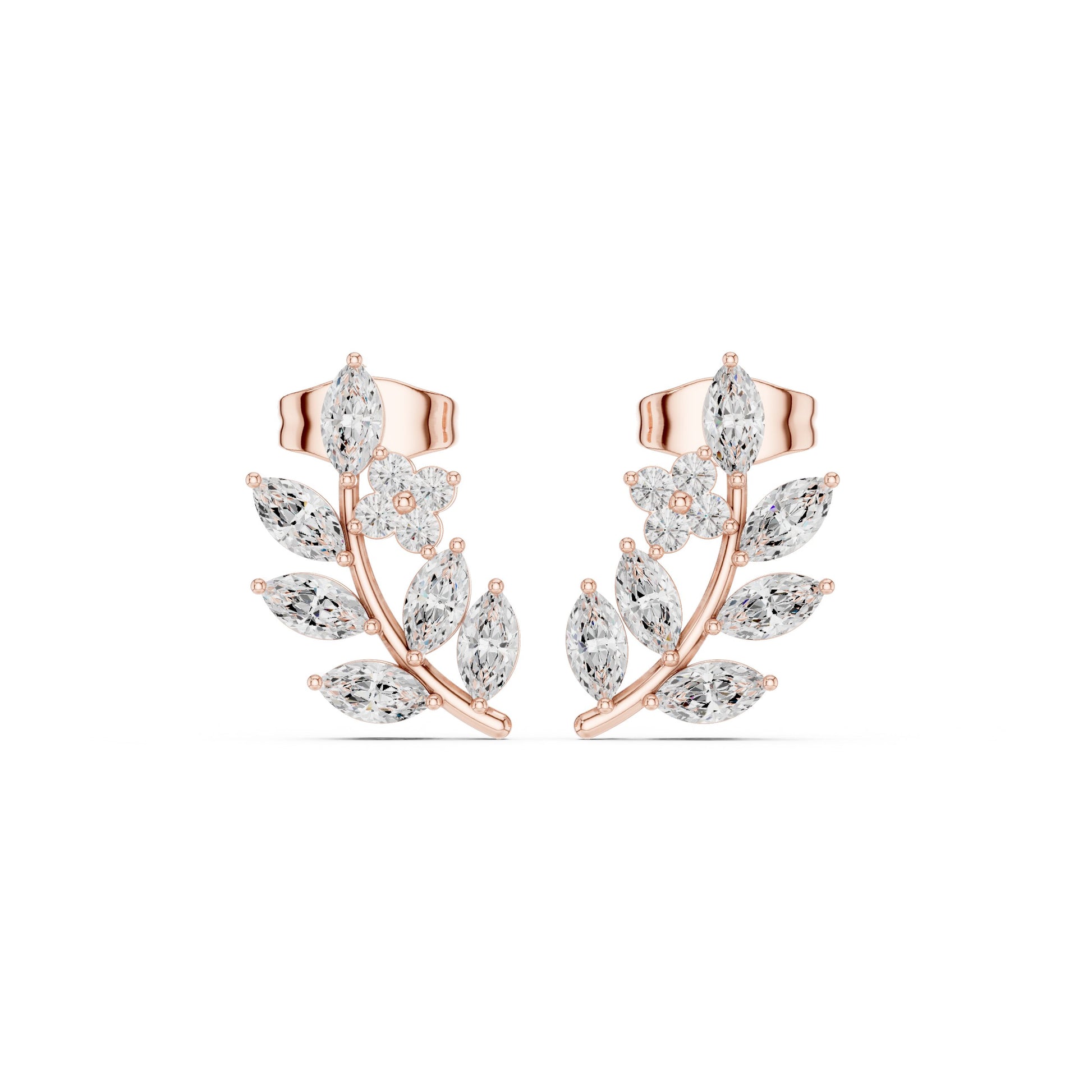 Mixed Shape Lab Grown Diamond Climber Earrings