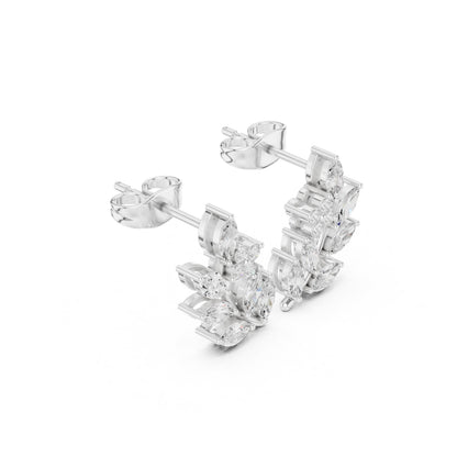 Mixed Shape Lab Grown Diamond Climber Earrings