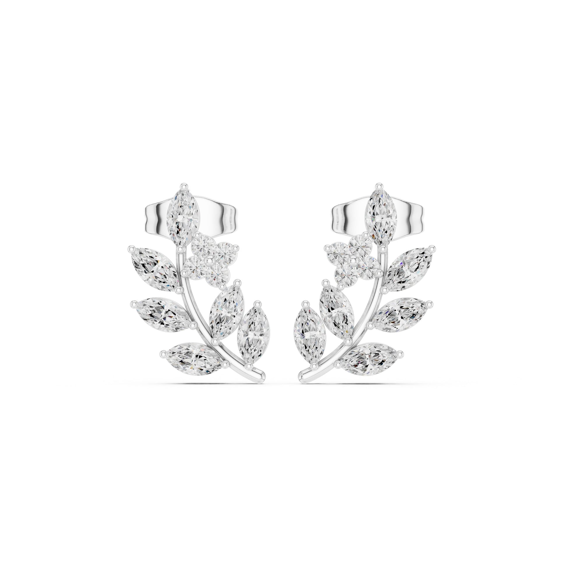Mixed Shape Lab Grown Diamond Climber Earrings