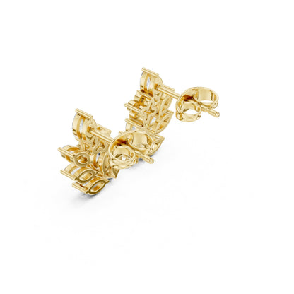 Mixed Shape Lab Grown Diamond Climber Earrings