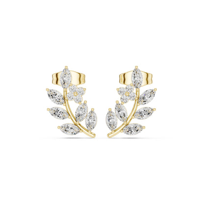 Mixed Shape Lab Grown Diamond Climber Earrings