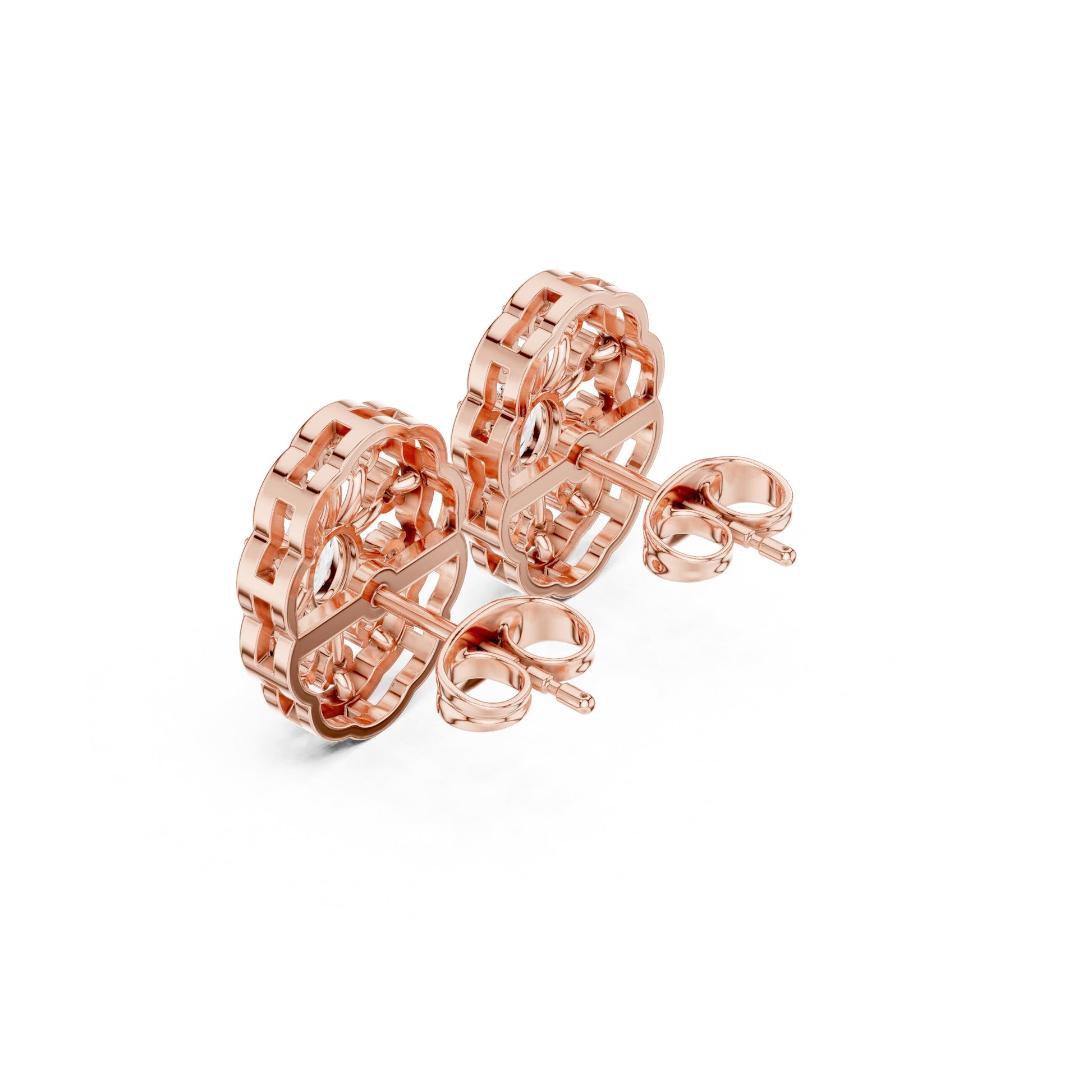 Round Stud Lab Grown Diamond Earrings