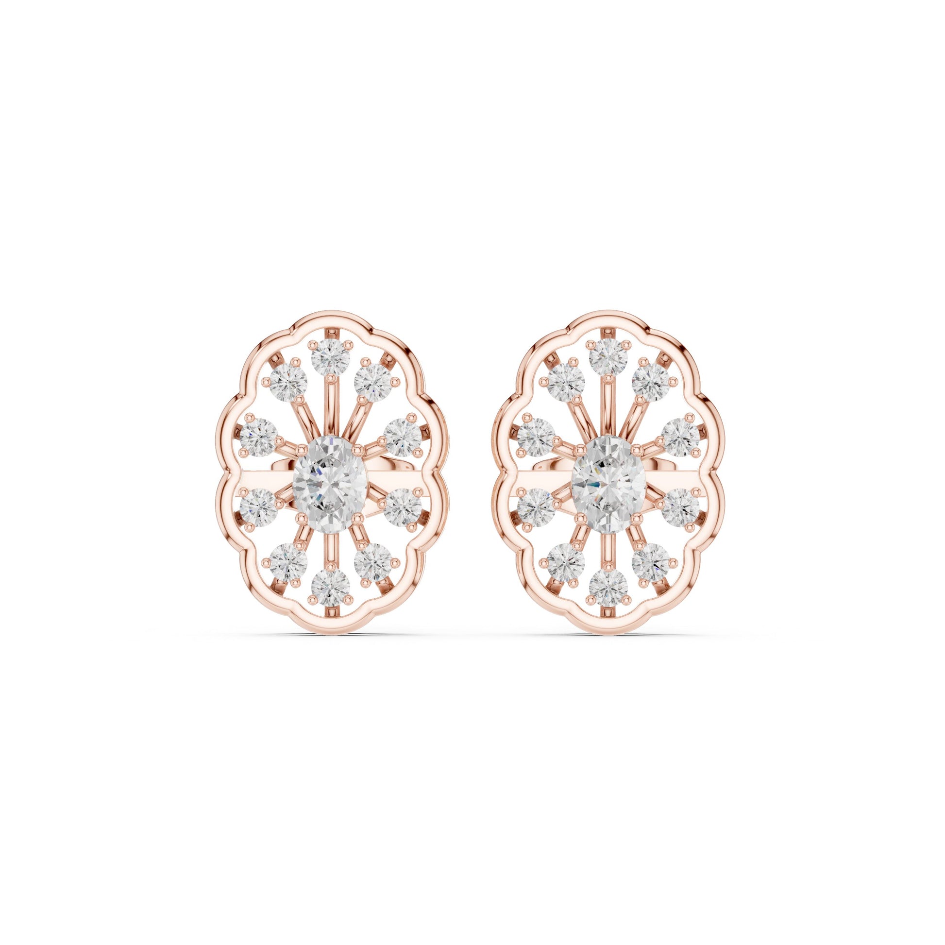 Round Stud Lab Grown Diamond Earrings