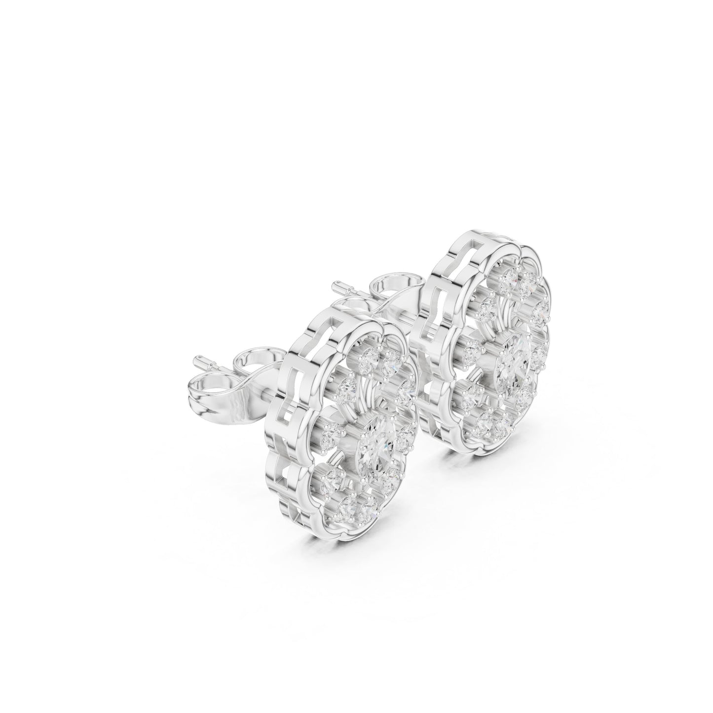 Round Stud Lab Grown Diamond Earrings