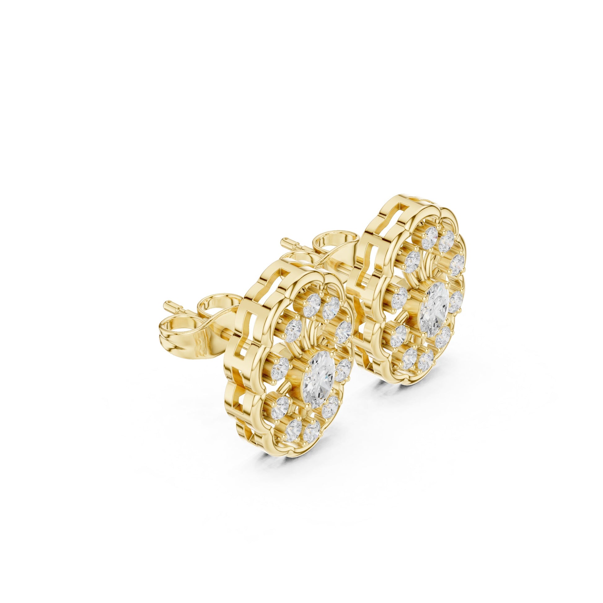 Round Stud Lab Grown Diamond Earrings