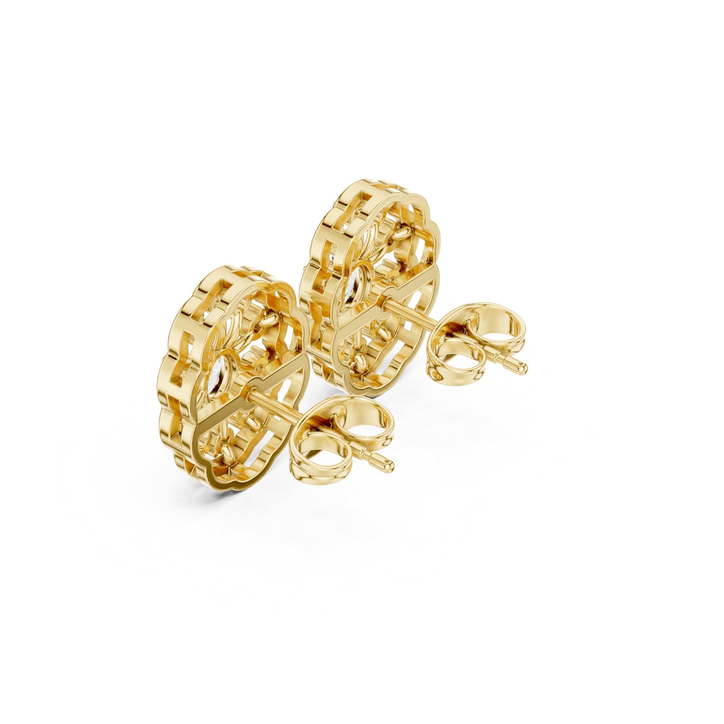 Round Stud Lab Grown Diamond Earrings
