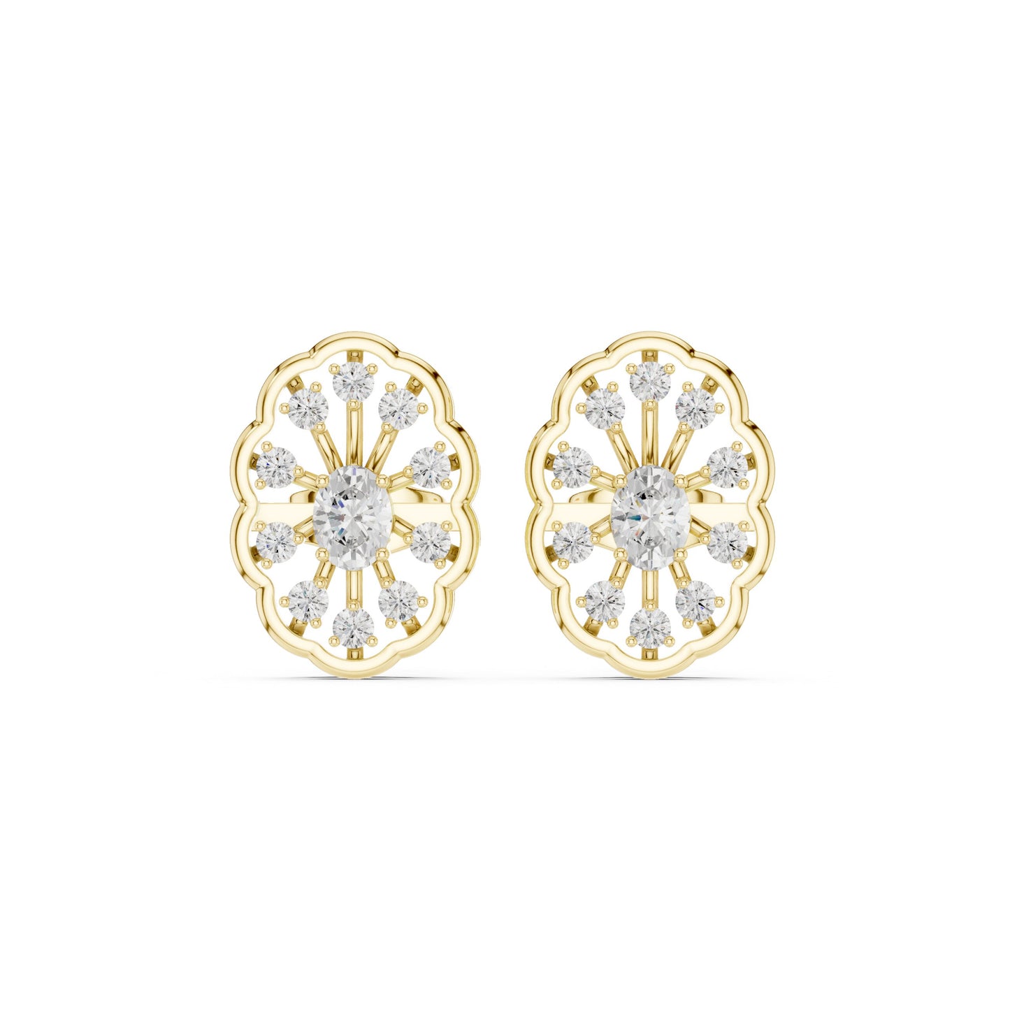 Round Stud Lab Grown Diamond Earrings
