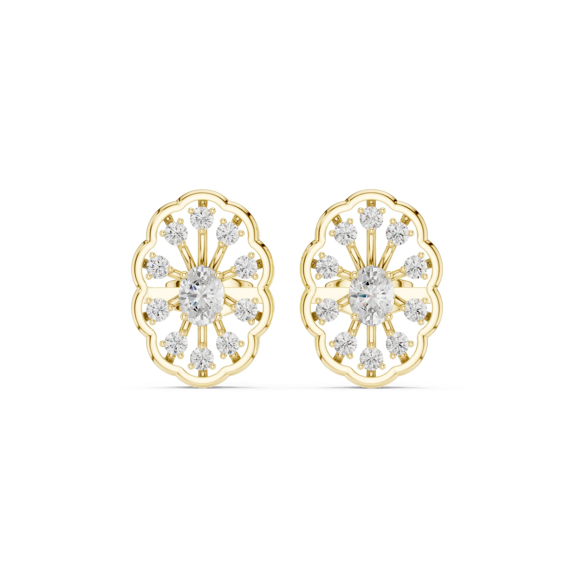 Round Stud Lab Grown Diamond Earrings