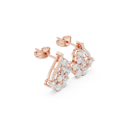 Mixed Shape Lab Grown Diamond Cluster Earrings