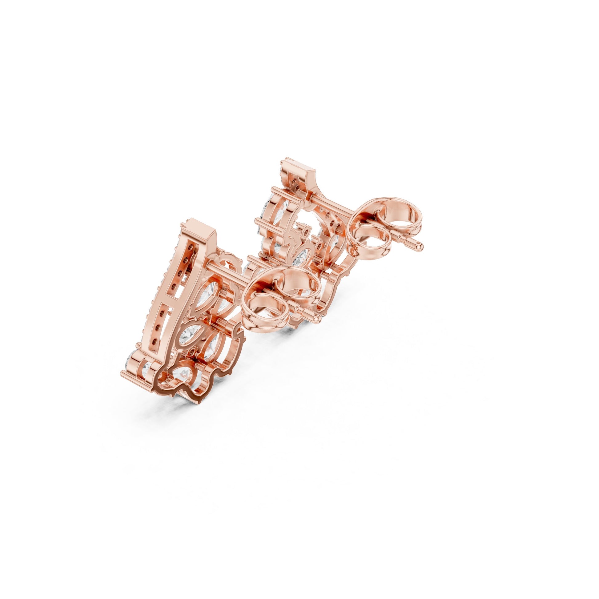Mixed Shape Lab Grown Diamond Cluster Earrings