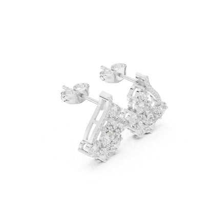 Mixed Shape Lab Grown Diamond Cluster Earrings