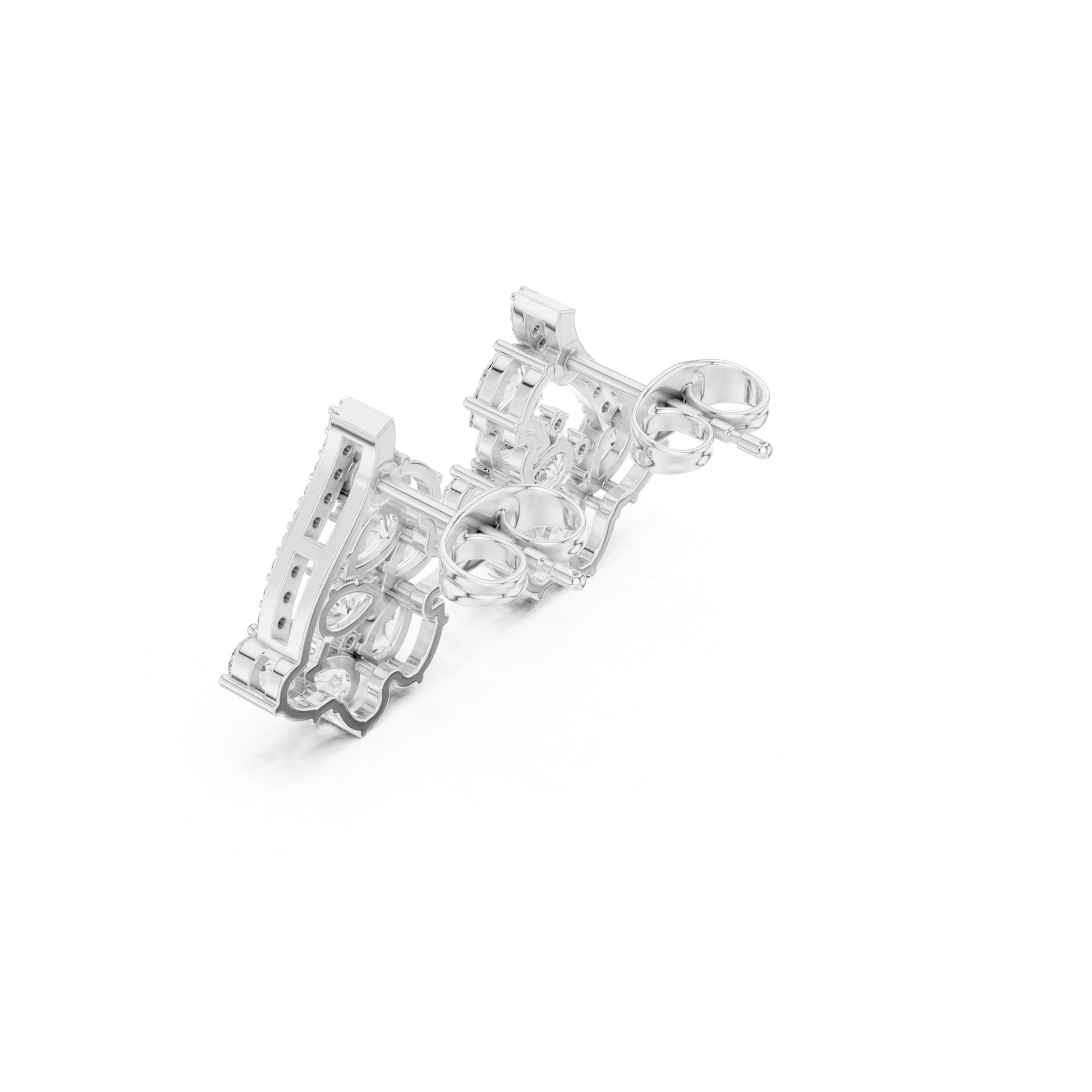 Mixed Shape Lab Grown Diamond Cluster Earrings