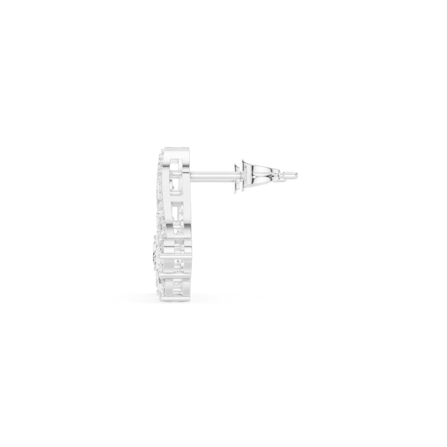 Mixed Shape Lab Grown Diamond Cluster Earrings
