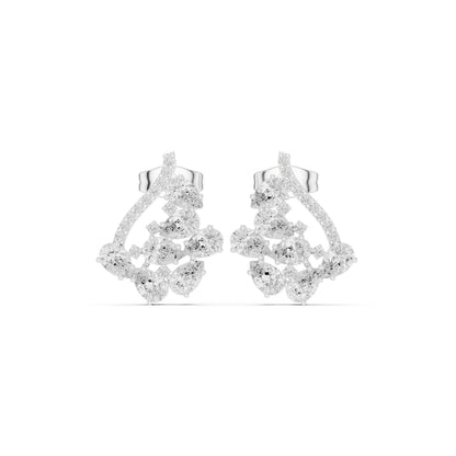 Mixed Shape Lab Grown Diamond Cluster Earrings