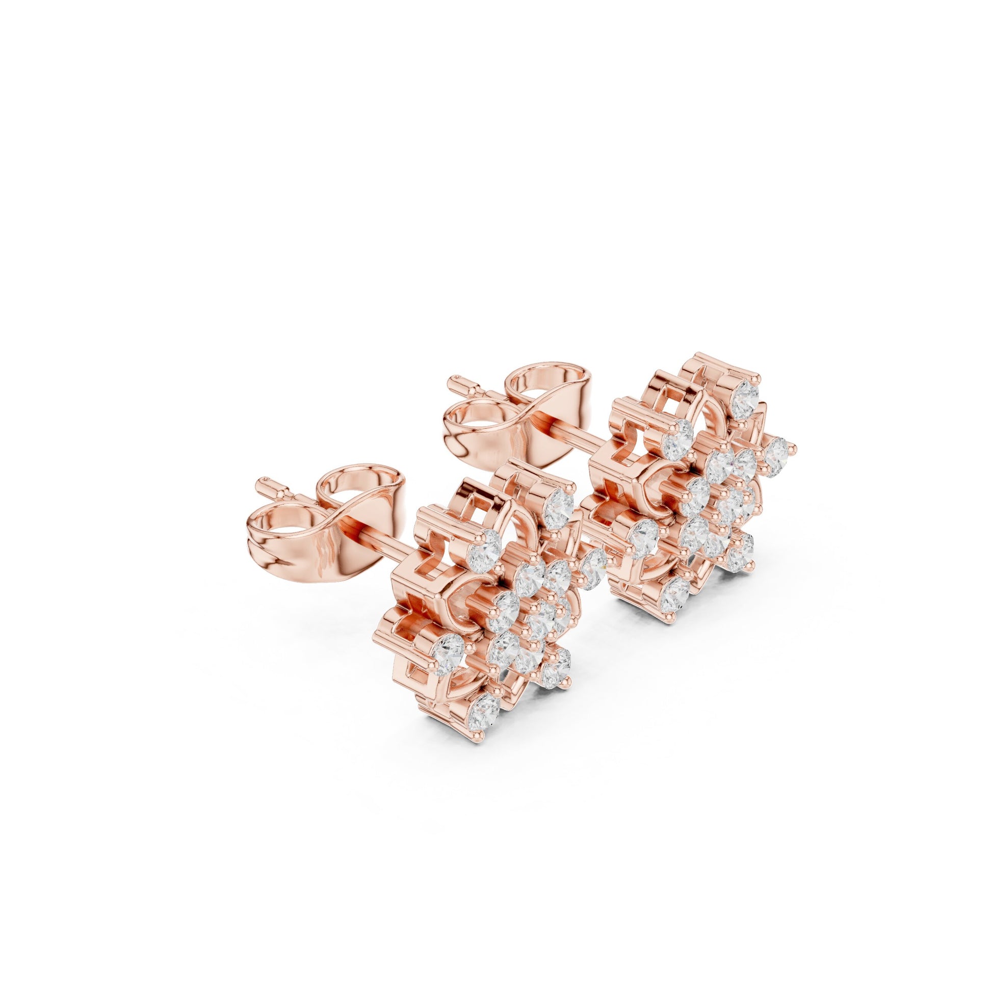 Round Stud Lab Grown Diamond Earrings