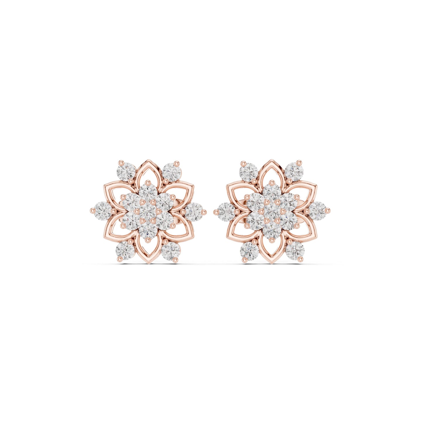 Round Stud Lab Grown Diamond Earrings