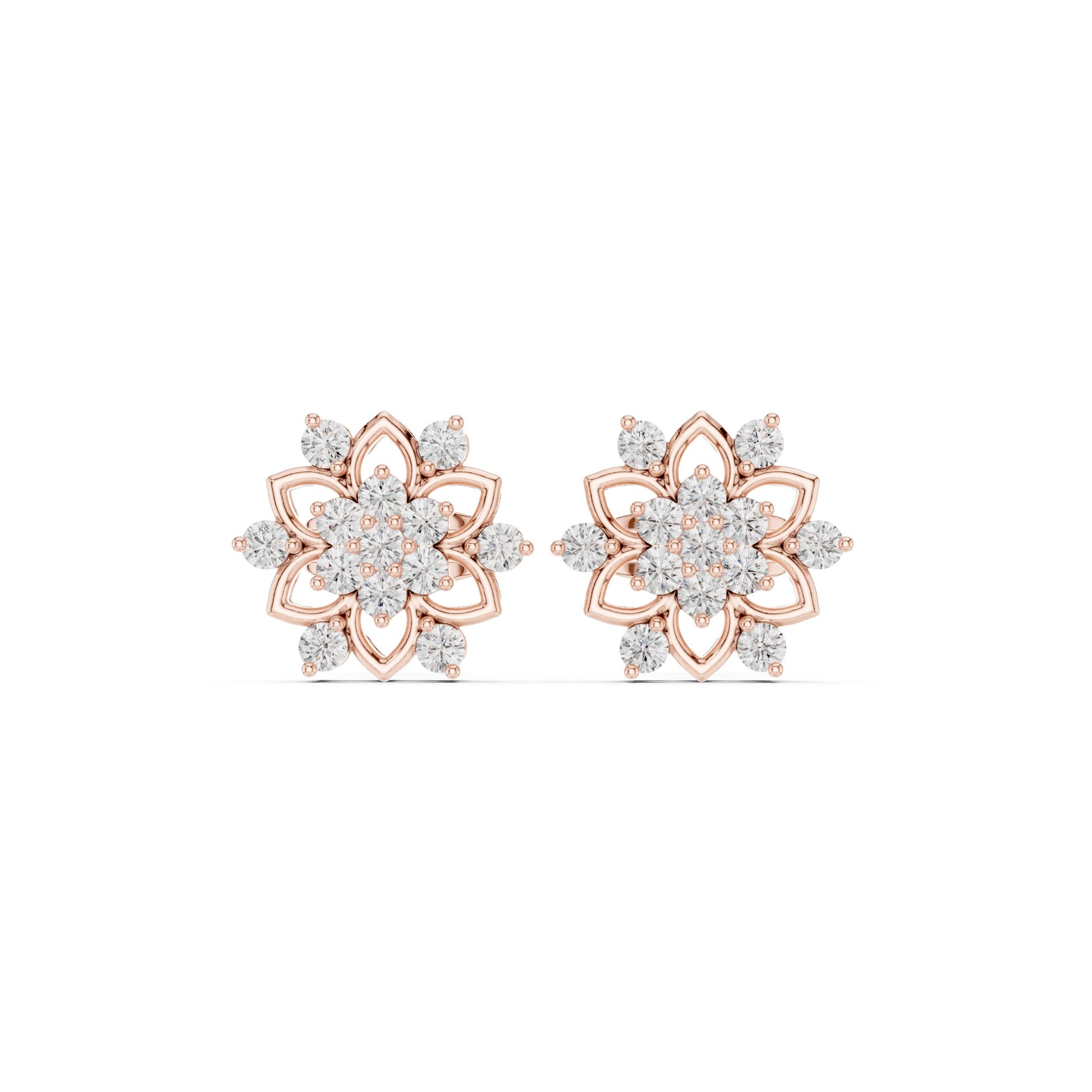 Round Stud Lab Grown Diamond Earrings