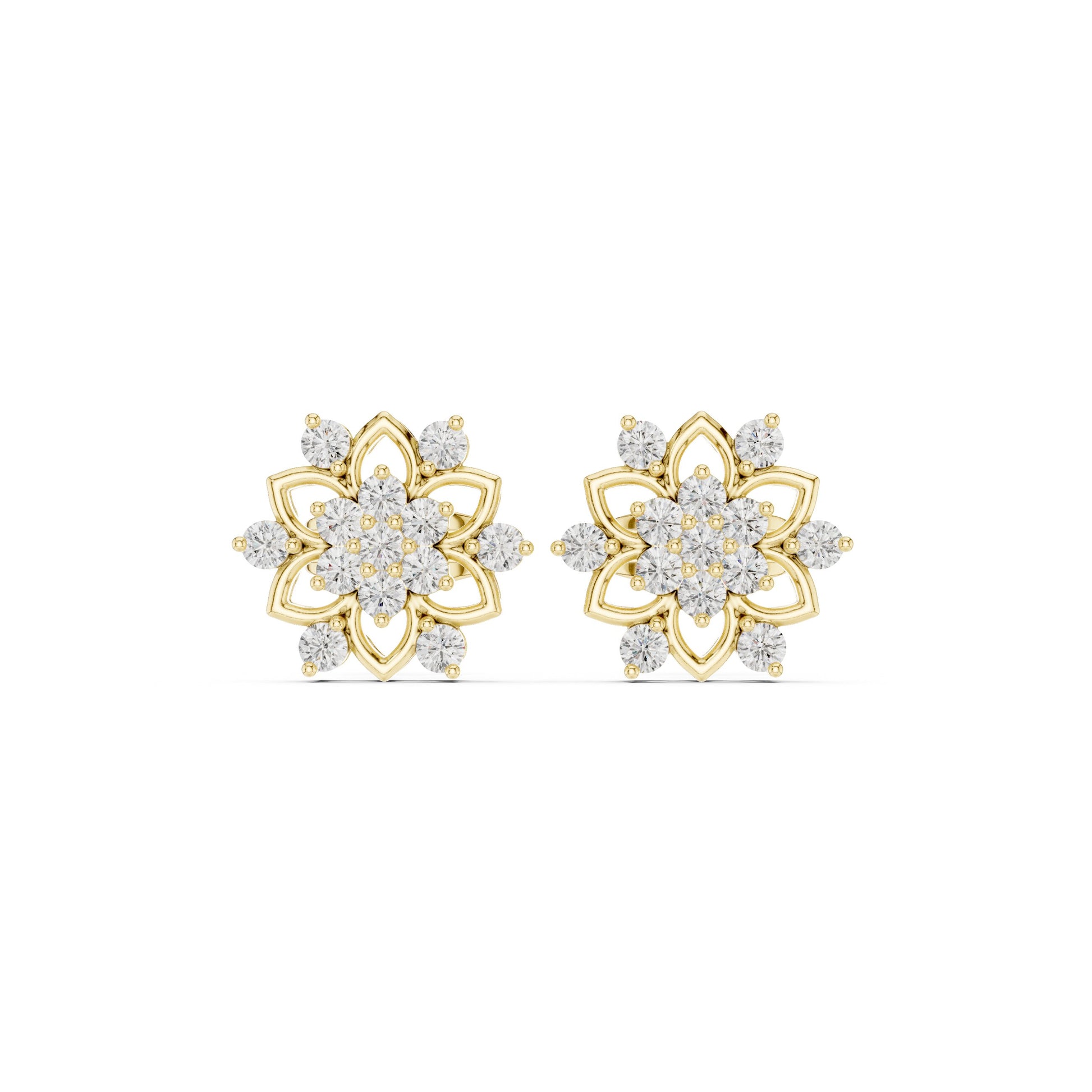 Round Stud Lab Grown Diamond Earrings