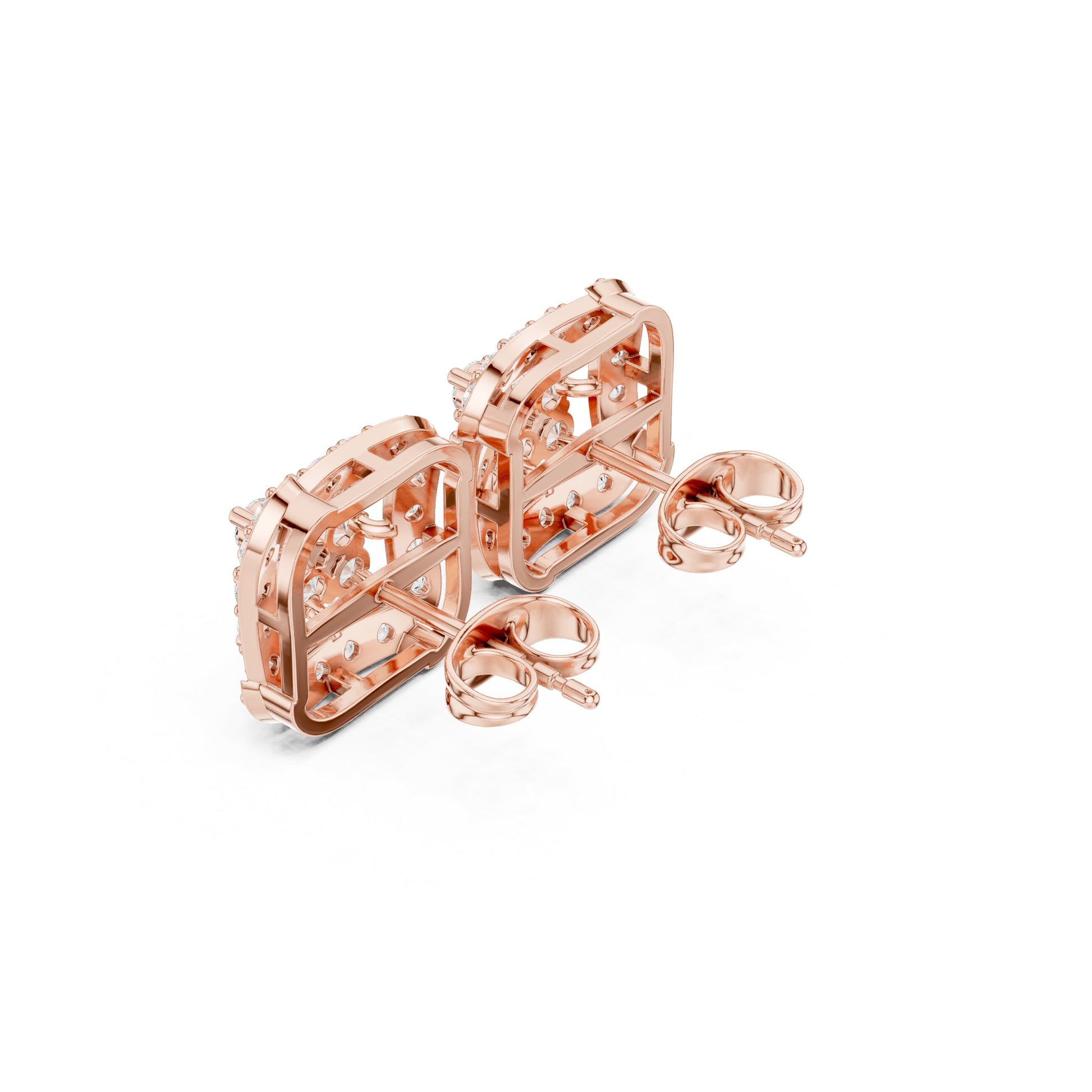Round Stud Lab Grown Diamond Earrings