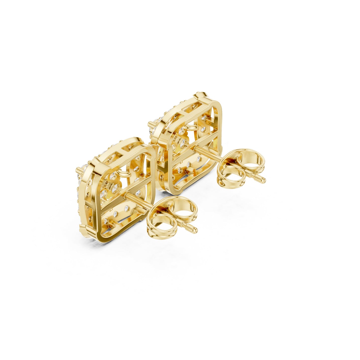 Round Stud Lab Grown Diamond Earrings
