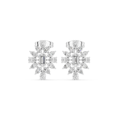 Mixed Shape Lab Grown Diamond Cluster Earrings