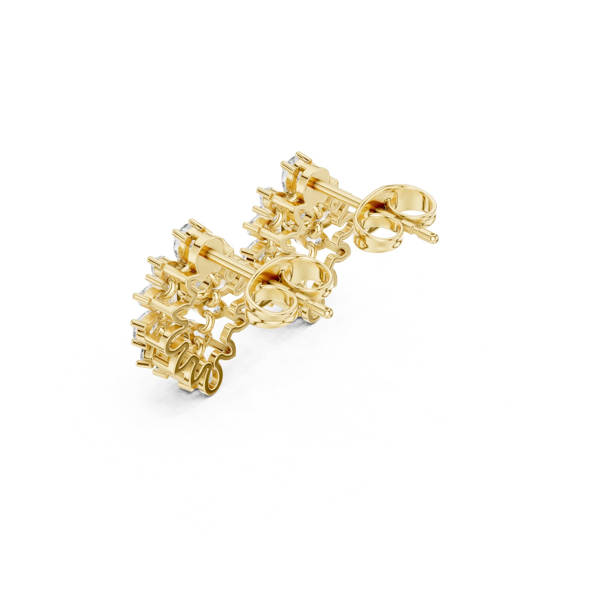 Mixed Shape Lab Grown Diamond Cluster Earrings