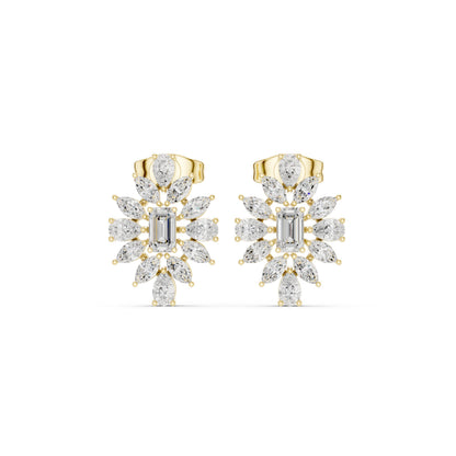 Mixed Shape Lab Grown Diamond Cluster Earrings