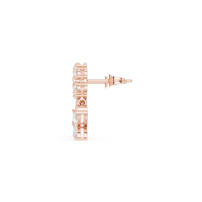 Mixed Shape Lab Grown Diamond Climber Earrings