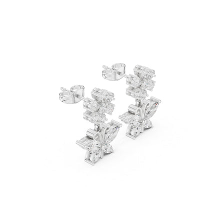 Mixed Shape Lab Grown Diamond Climber Earrings