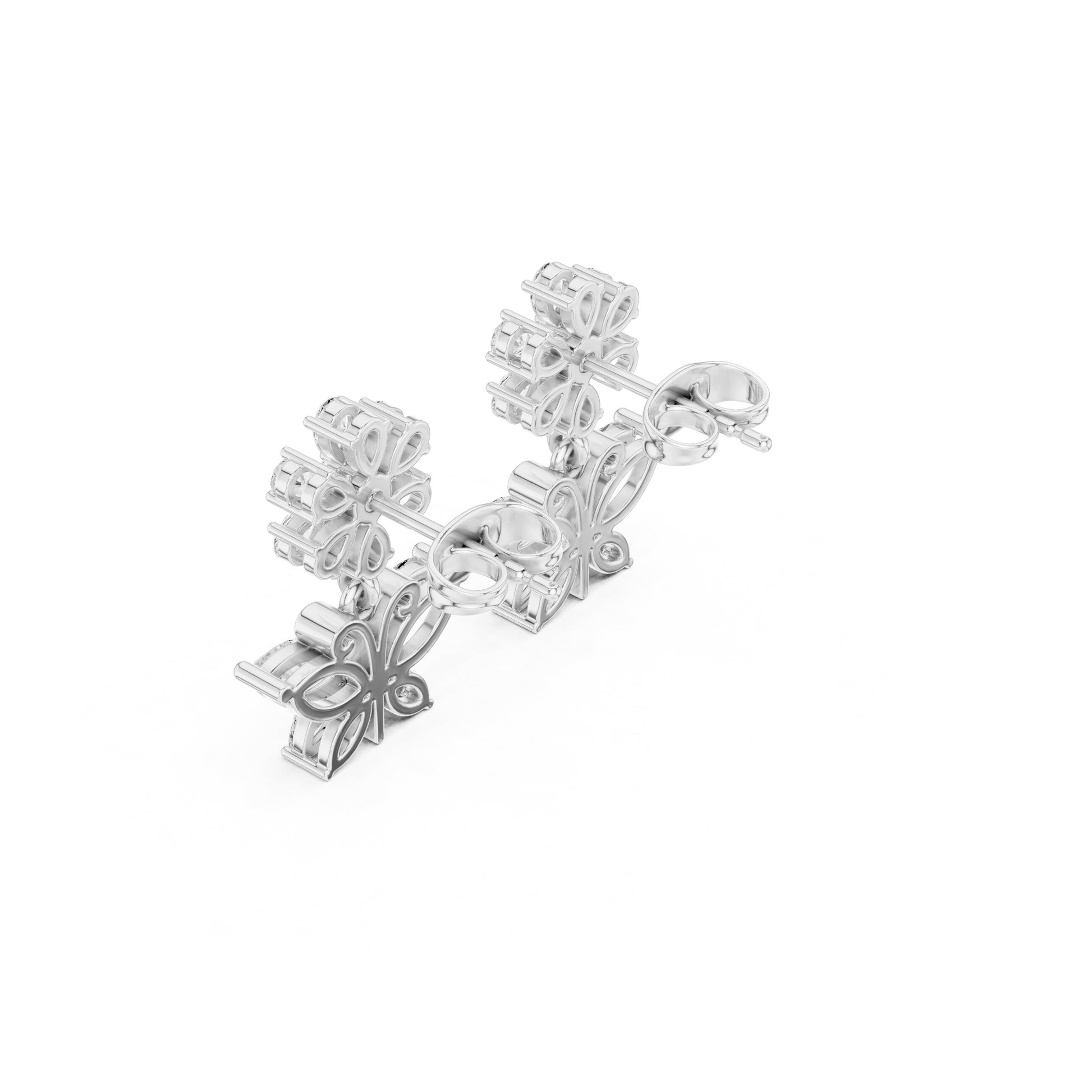 Mixed Shape Lab Grown Diamond Climber Earrings