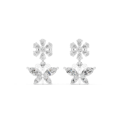 Mixed Shape Lab Grown Diamond Climber Earrings