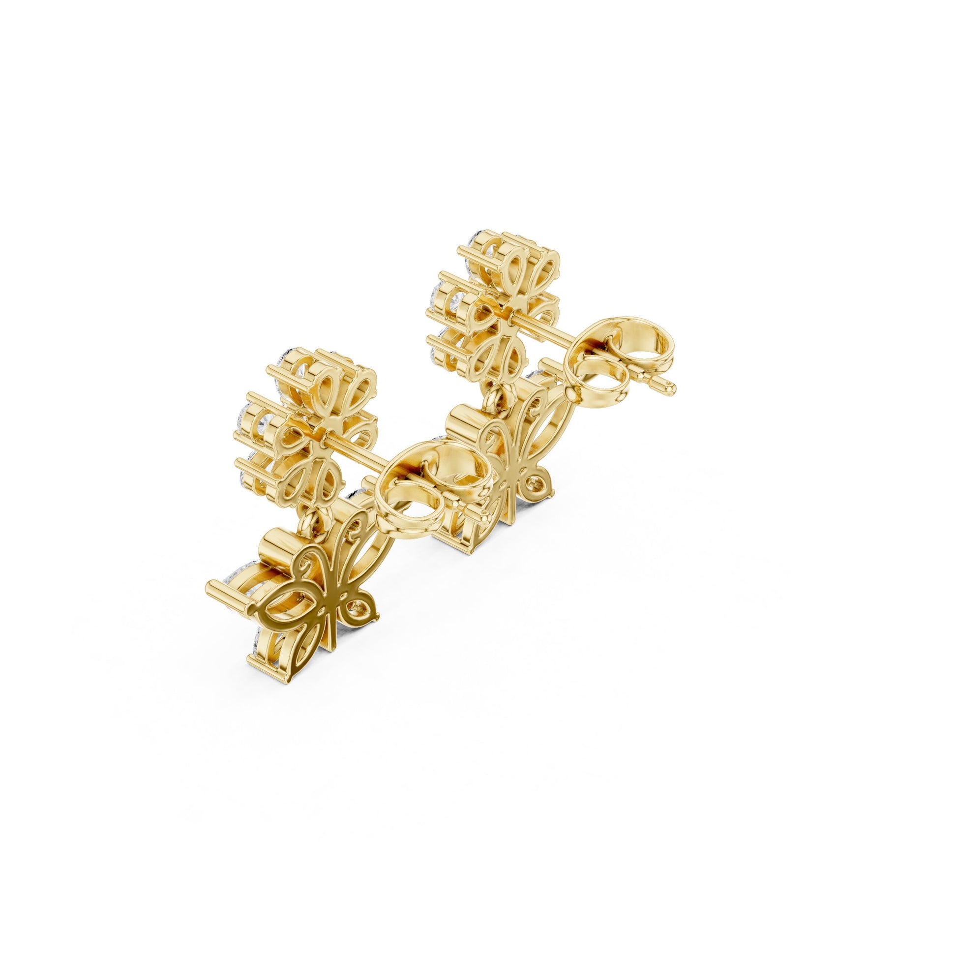 Mixed Shape Lab Grown Diamond Climber Earrings