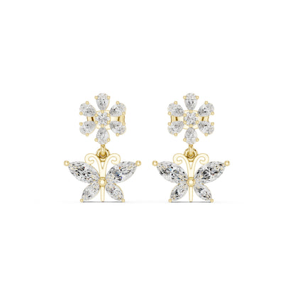Mixed Shape Lab Grown Diamond Climber Earrings
